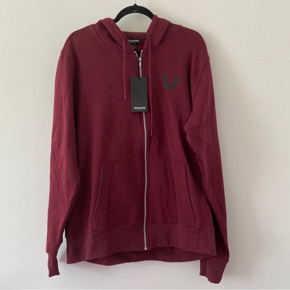 Men’s True Religion Long Sleeve Zip Up Hoodie Size XXL